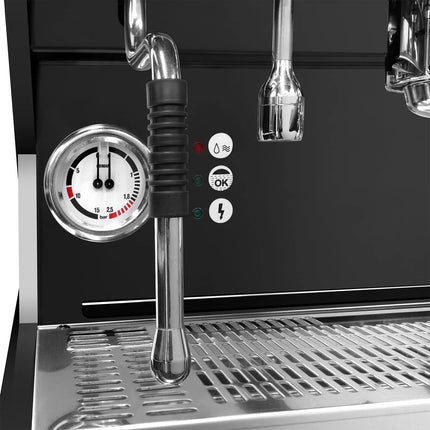 GGM Gastro Commercial Espresso Machine "Eminence" - 2 Group - Pre-infusion System & 2 Steam Wands - Black