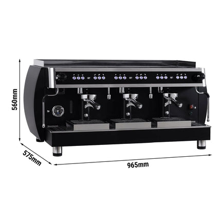 GGM Gastro Commercial Espresso Machine "Grace" - 3 Group - with Digital Display - Pre-infusion System & 2 Steam Wands - Black