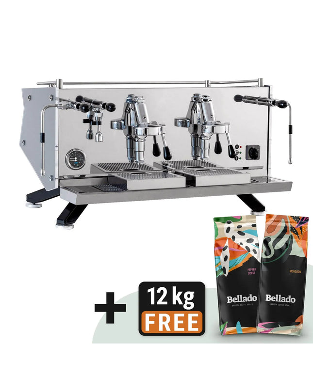 GGM Gastro Commercial Espresso Machine "Suprema" - 2 Group - Manual - Pre-infusion System & 2 Steam Wands
