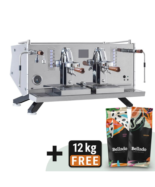 GGM Gastro Commercial Espresso Machine "Suprema" - 2 Group - Multi-boiler - with Touchscreen - Separate Temperature Control - Pre-infusion System & 2 Steam Wands