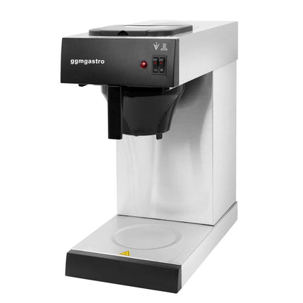 GGM Gastro Commercial Filter Coffee Machine - 1.8L - 1.4 kW - with manual fill & 2 hot plates - incl. 1 glass jug