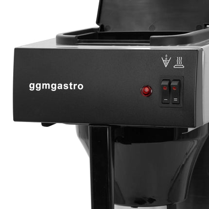 GGM Gastro Commercial Filter Coffee Machine - 1.8L - 1.4 kW - with manual fill & 2 hot plates - incl. 1 glass jug