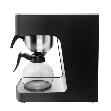 GGM Gastro Commercial Filter Coffee Machine - 1.8L - 2.0 kW - with manual fill & 2 hot plates - incl. 2 glass jugs