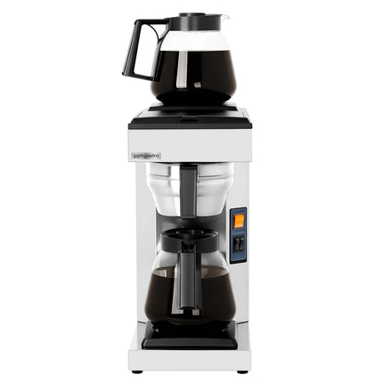 GGM Gastro Commercial Filter Coffee Machine - 1.8L - 2.39 kW - with manual fill & 2 hot plates - incl. 2 glass jugs