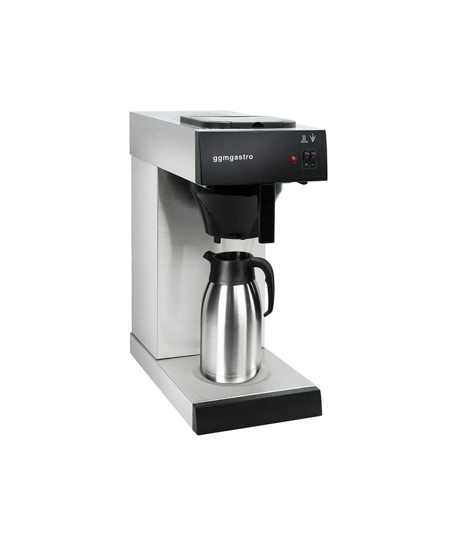GGM Gastro Commercial Filter Coffee Machine - 2.0L - 1.4 kW - with manual fill & hot plate - incl. 1 thermal flask
