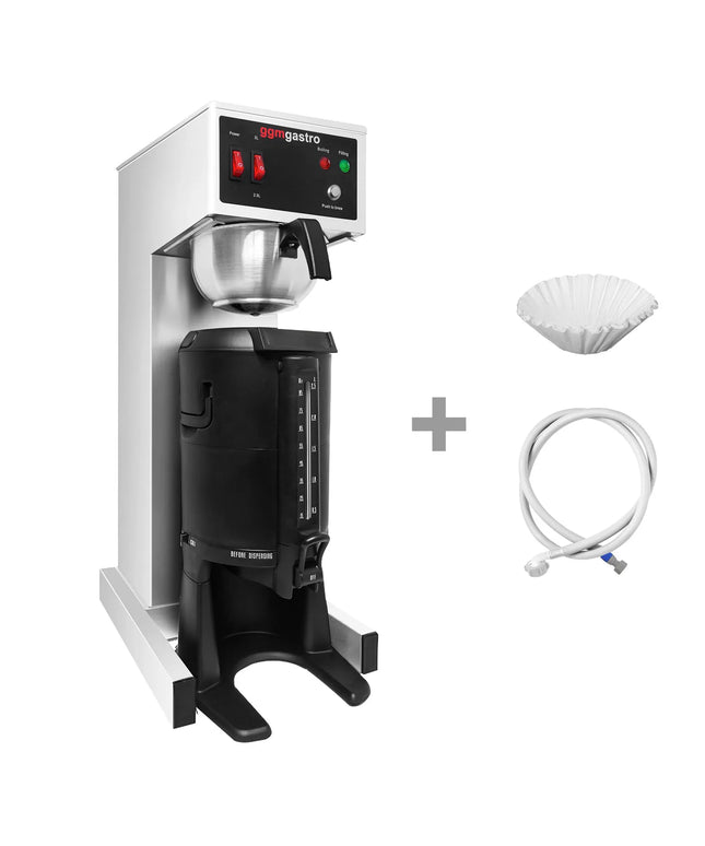 GGM Gastro Commercial Filter Coffee Machine - 2.5L - 2.0 kW - with direct water connection - incl. thermal flask