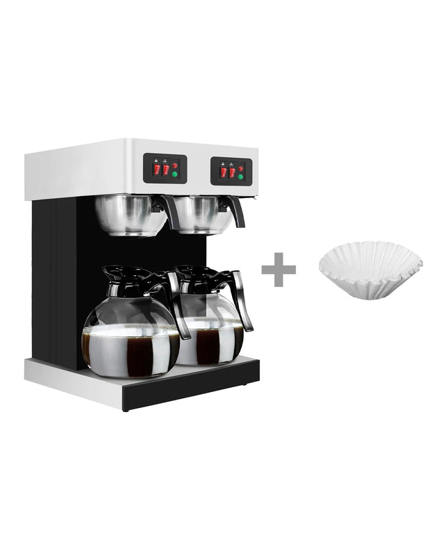 GGM Gastro Commercial Filter Coffee Machine - 2x 1.8L - 4.04 kW - with manual fill - incl. 2 glass jugs