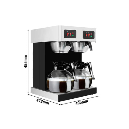 GGM Gastro Commercial Filter Coffee Machine - 2x 1.8L - 4.04 kW - with manual fill - incl. 2 glass jugs