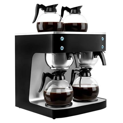 GGM Gastro Commercial Filter Coffee Machine - 2x 1.8L - 4.04 kW - with manual fill & 4 hot plates - incl. 2 glass jugs
