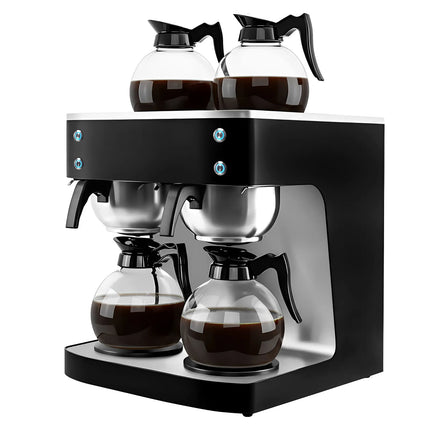 GGM Gastro Commercial Filter Coffee Machine - 2x 1.8L - 4.04 kW - with manual fill & 4 hot plates - incl. 2 glass jugs