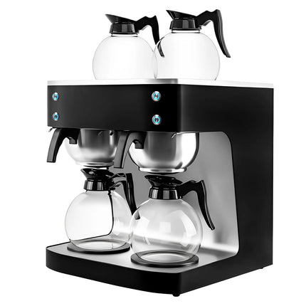 GGM Gastro Commercial Filter Coffee Machine - 2x 1.8L - 4.04 kW - with manual fill & 4 hot plates - incl. 2 glass jugs