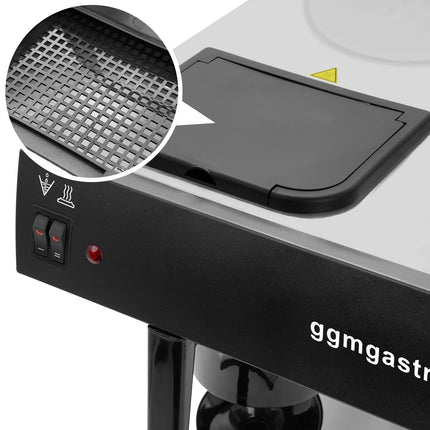GGM Gastro Commercial Filter Coffee Machine - 2x 2.0L - 2.8 kW - with manual fill & 2 hot plates - incl. 2 thermal flasks