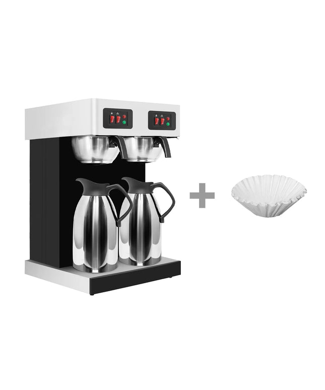 GGM Gastro Commercial Filter Coffee Machine - 2x 2.0L - 3.8 kW - with manual fill - incl. 2 thermal flasks