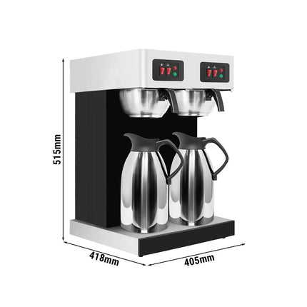 GGM Gastro Commercial Filter Coffee Machine - 2x 2.0L - 3.8 kW - with manual fill - incl. 2 thermal flasks