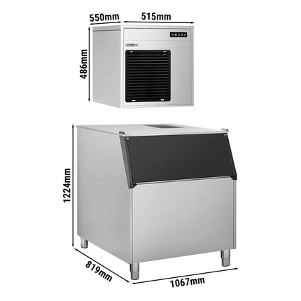 GGM Gastro Commercial Flake Ice Machine - Modular - 220kg/24h - incl. Ice Storage Bin