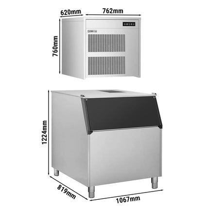 GGM Gastro Commercial Flake Ice Machine - Modular - 390kg/24h - incl. Ice Storage Bin