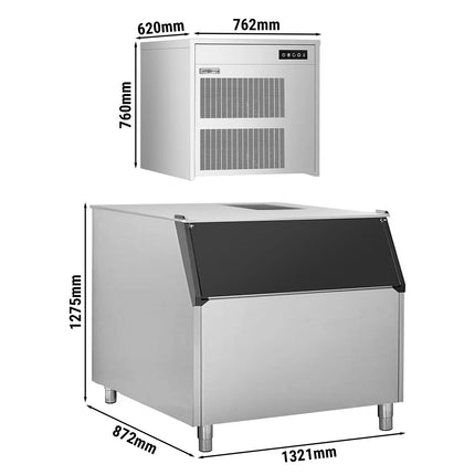 GGM Gastro Commercial Flake Ice Machine - Modular - 390kg/24h - incl. Ice Storage Bin