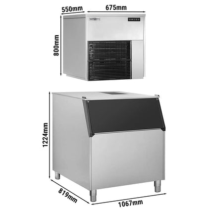 GGM Gastro Commercial Flake Ice Machine - Modular - 550kg/24h - incl. Ice Storage Bin