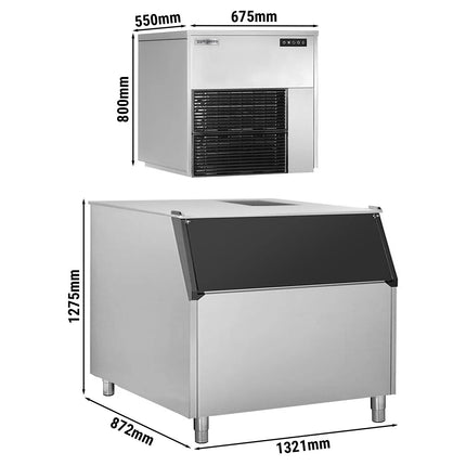 GGM Gastro Commercial Flake Ice Machine - Modular - 550kg/24h - incl. Ice Storage Bin