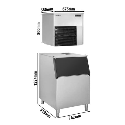 GGM Gastro Commercial Flake Ice Machine - Modular - 550kg/24h - incl. Ice Storage Bin