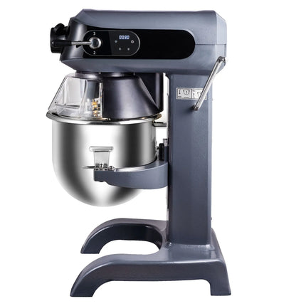 GGM Gastro Commercial Floor Standing Planetary Mixer – 20 Litres – 1.1 kW – with Display, Lighting & 3 Attachments – Light Ivory