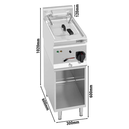 GGM Gastro Commercial Free Standing Electric Fryer - 10 litres - 6kW - with drain tap - incl. base frame