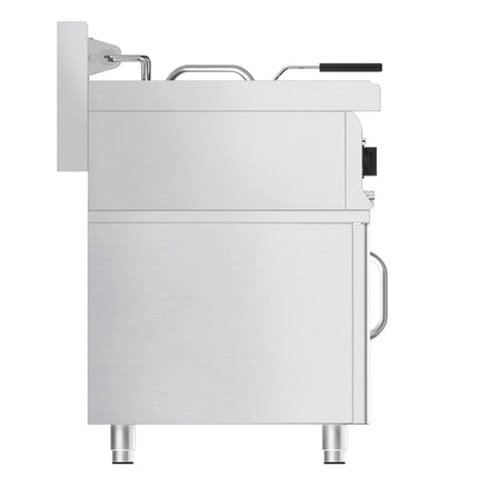 GGM Gastro Commercial Free Standing Electric Fryer - 10 litres - 9kW - with drain tap - incl. base frame - incl. substructure with 1 door