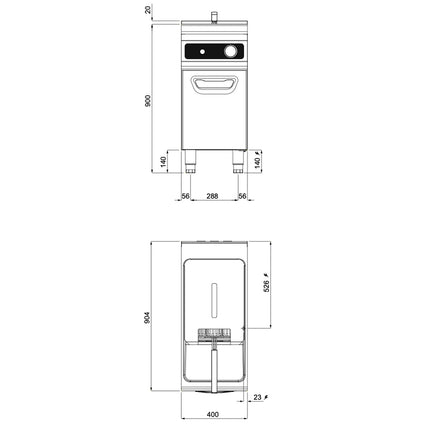 GGM Gastro Commercial Free Standing Electric Fryer - 22 litres - 22kW - Bflex Digital