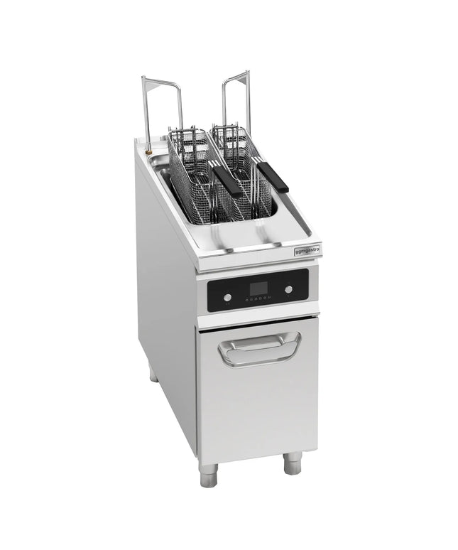 GGM Gastro Commercial Free Standing Electric Fryer - 22 litres - 22kW - Electronic control - with built-in oil filtration - with automatic basket lift