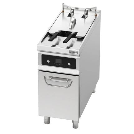 GGM Gastro Commercial Free Standing Electric Fryer - 22 litres - 22kW - Electronic control - with built-in oil filtration - with automatic basket lift