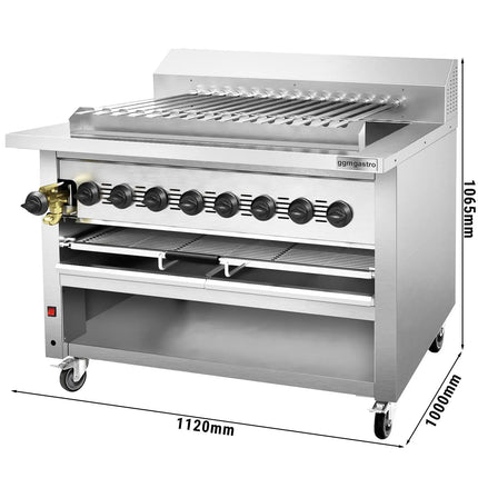 GGM Gastro Commercial Gas Adana & Shish Kebab Skewer Grill – 15 Auto-Rotating Skewers - 8 Burners - 36.2 kW
