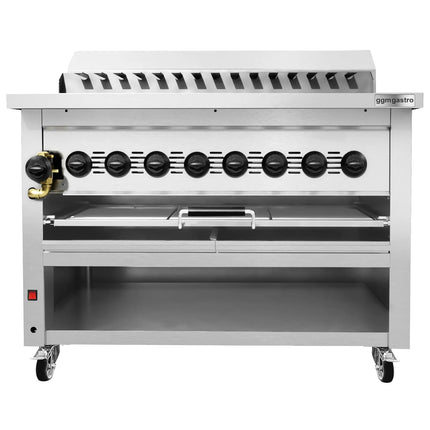 GGM Gastro Commercial Gas Adana & Shish Kebab Skewer Grill – 15 Auto-Rotating Skewers - 8 Burners - 36.2 kW