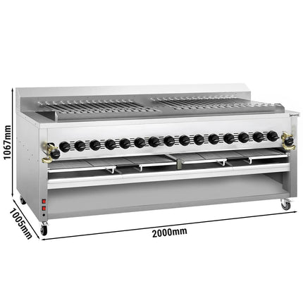 GGM Gastro Commercial Gas Adana & Shish Kebab Skewer Grill – 30 Auto‑Rotate Skewers - 15 Burners - 23 Included