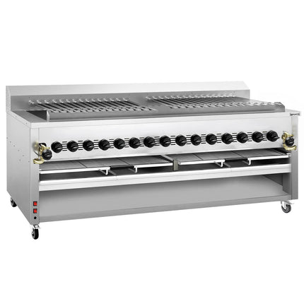 GGM Gastro Commercial Gas Adana & Shish Kebab Skewer Grill – 30 Auto‑Rotate Skewers - 15 Burners - 23 Included