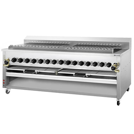 GGM Gastro Commercial Gas Adana & Shish Kebab Skewer Grill – 30 Auto‑Rotate Skewers - 15 Burners - 23 Included