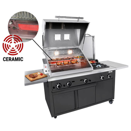 GGM Gastro Commercial Gas Chargrill - 22.5kW - Freestanding - 850mm Deep - Black