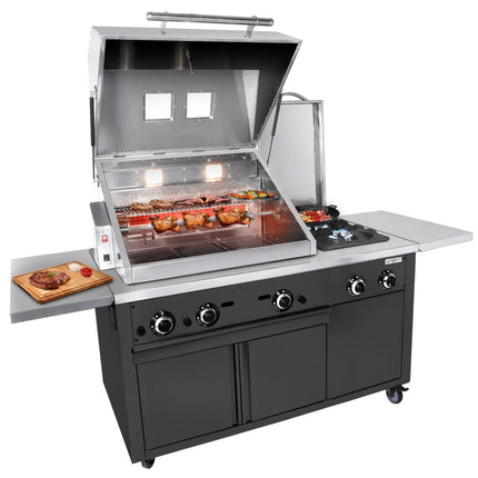 GGM Gastro Commercial Gas Chargrill - 22.5kW - Freestanding - 850mm Deep - Black