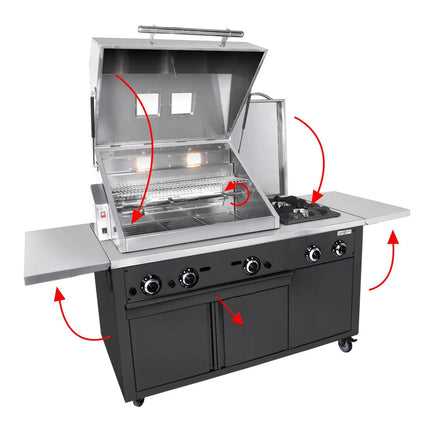 GGM Gastro Commercial Gas Chargrill - 22.5kW - Freestanding - 850mm Deep - Black