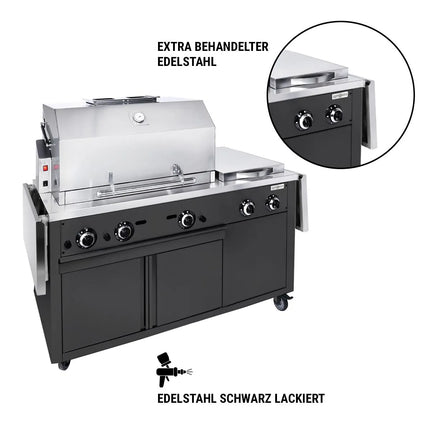 GGM Gastro Commercial Gas Chargrill - 22.5kW - Freestanding - 850mm Deep - Black