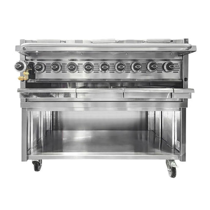 GGM Gastro Commercial Gas Chargrill - 25kW - Freestanding - 900mm Deep - 9 Burners - 4 Grill Grids - Tilting Grill Grid