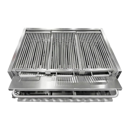 GGM Gastro Commercial Gas Chargrill - 25kW - Freestanding - 900mm Deep - 9 Burners - 4 Grill Grids - Tilting Grill Grid