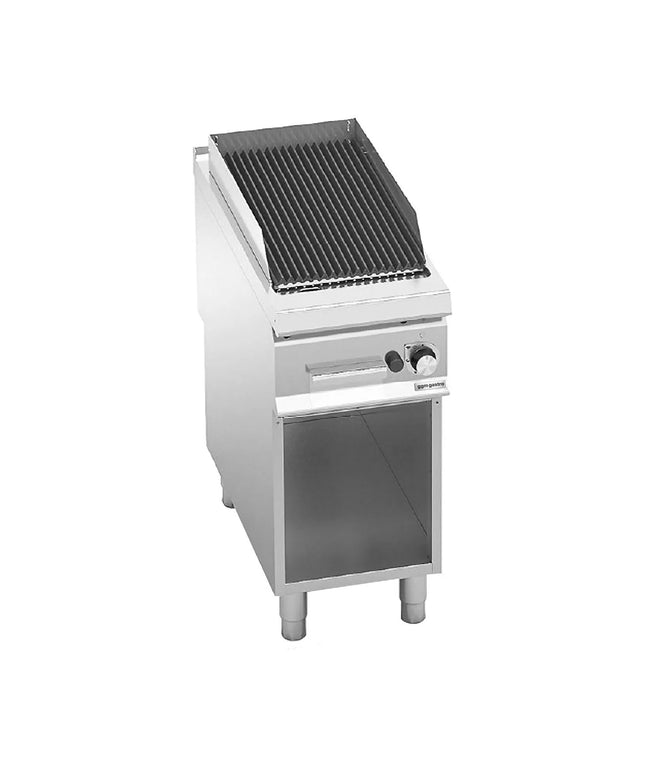 GGM Gastro Commercial Gas Chargrill Paolo 900 - 400mm - Freestanding - with Leg Stand - 900mm Deep - Cast-Iron Cooking Grids - 9kW