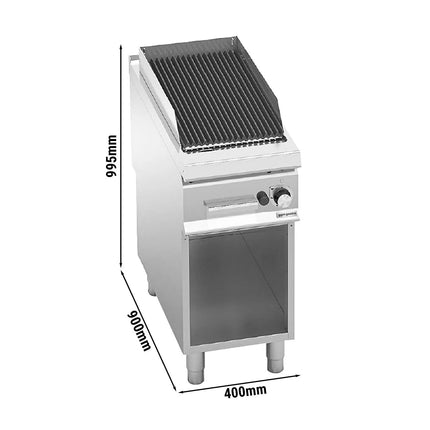GGM Gastro Commercial Gas Chargrill Paolo 900 - 400mm - Freestanding - with Leg Stand - 900mm Deep - Cast-Iron Cooking Grids - 9kW