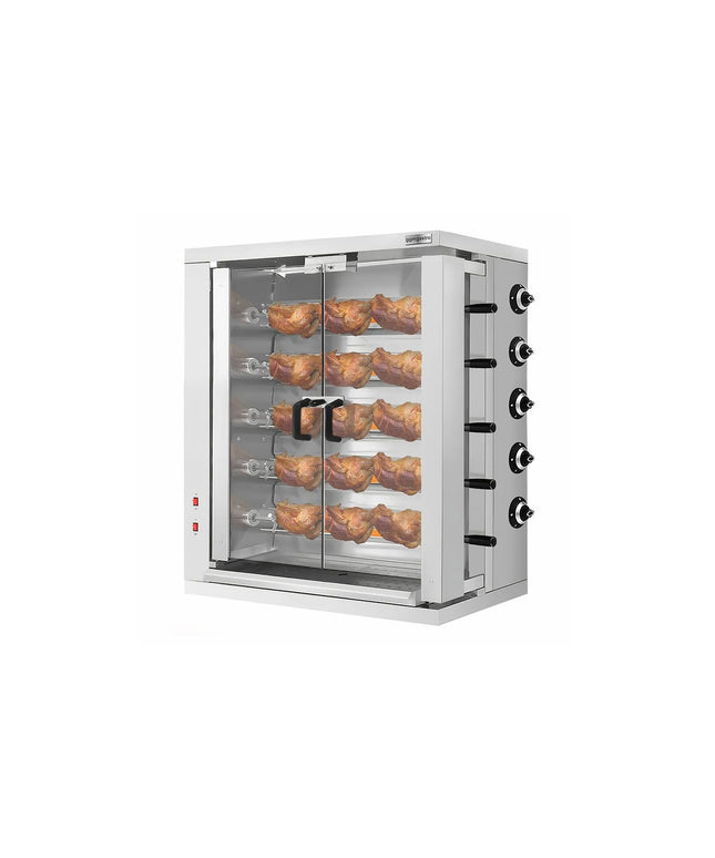GGM Gastro Commercial Gas Chicken Rotisserie Oven - 32.33kW - with 5 Skewers for up to 30 chickens