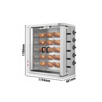 GGM Gastro Commercial Gas Chicken Rotisserie Oven - 32.33kW - with 5 Skewers for up to 30 chickens