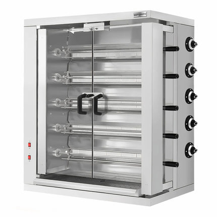 GGM Gastro Commercial Gas Chicken Rotisserie Oven - 32.33kW - with 5 Skewers for up to 30 chickens