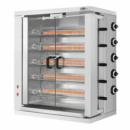 GGM Gastro Commercial Gas Chicken Rotisserie Oven - 32.33kW - with 5 Skewers for up to 30 chickens