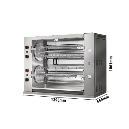 GGM Gastro Commercial Gas Chicken Rotisserie Oven - 47.6kW - with 8 Skewers for up to 48 chickens