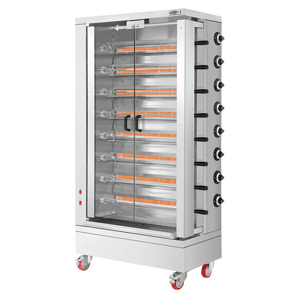 GGM Gastro Commercial Gas Chicken Rotisserie Oven - 51.73kW - with 8 Skewers for up to 48 chickens