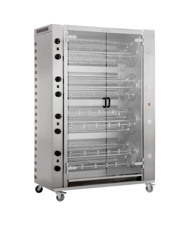 GGM Gastro Commercial Gas Chicken Rotisserie Oven - 74.4kW - with 16 Skewers for up to 96 chickens